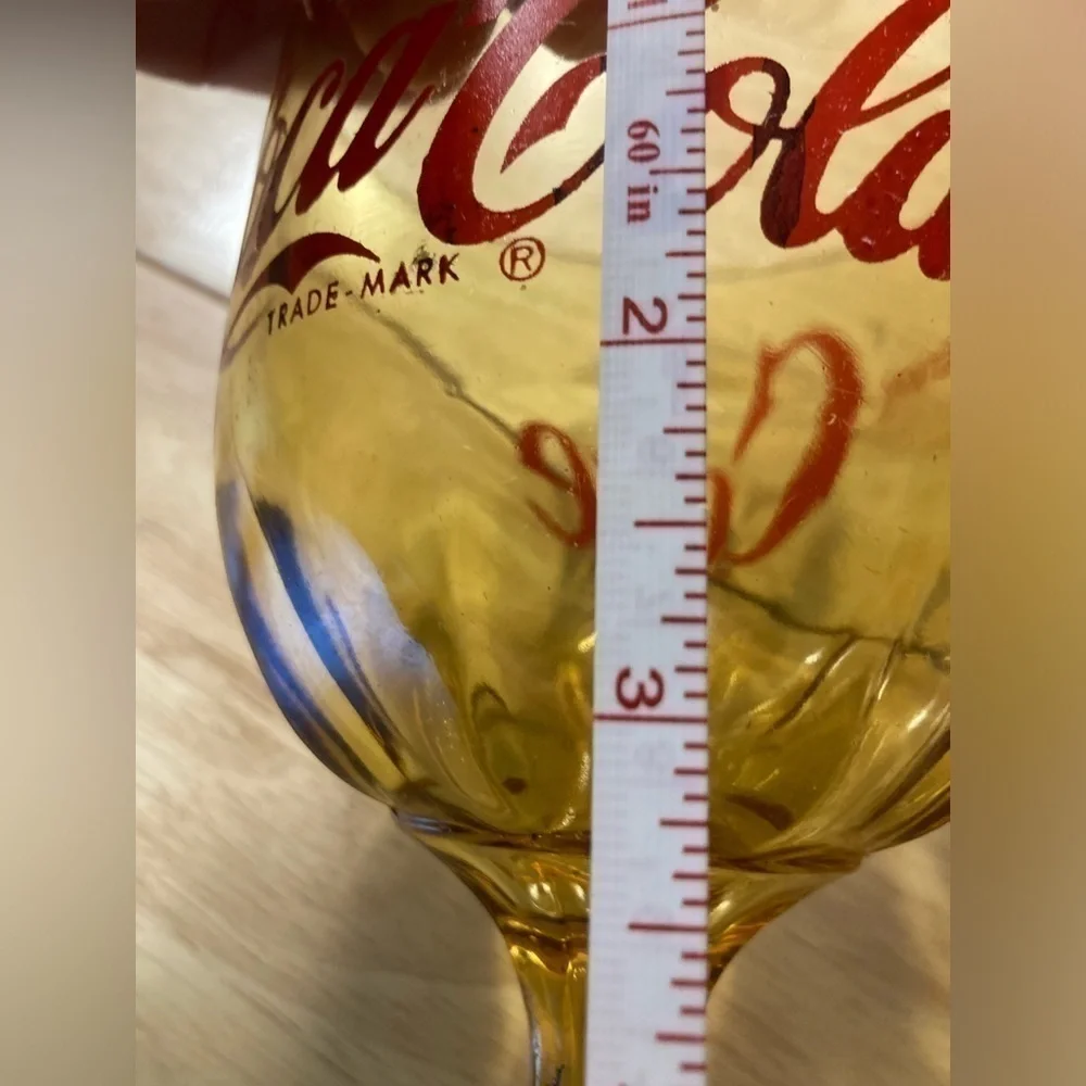 Vintage coke drinking glass in good condition.See pictures for measurements